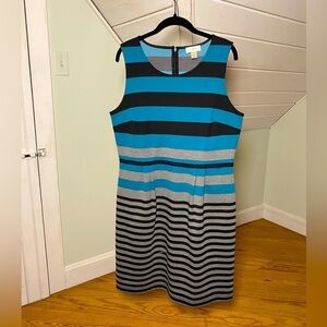 LOFT Striped Sleeveless Dress Women's 12